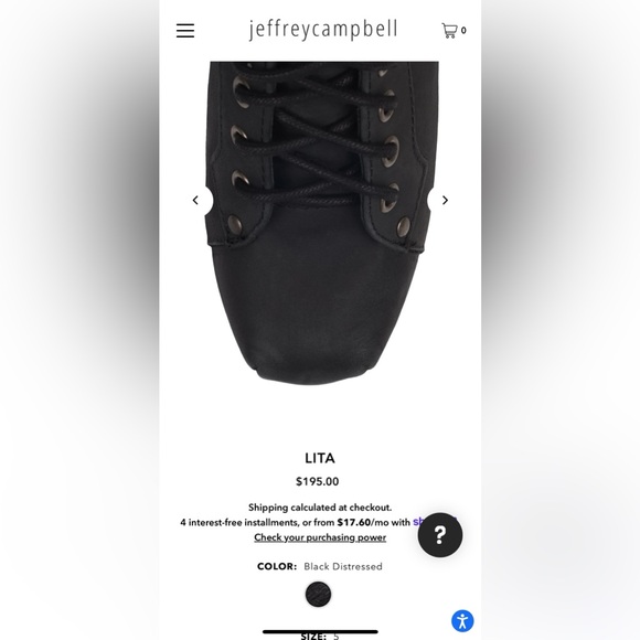 Jeffrey Campbell Lita Booties in color Black Distressed. Size 8.5 - Picture 9 of 14